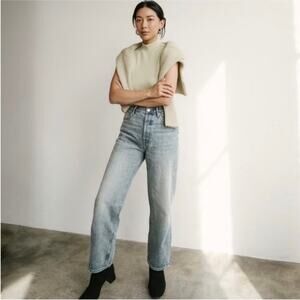 Everlane The ‘90s Way-High Jean Rigid Ankle Length Organic Cotton Vintage Wash